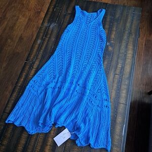 NWT - Knit Mix Blue Sleeveless Dress, L
